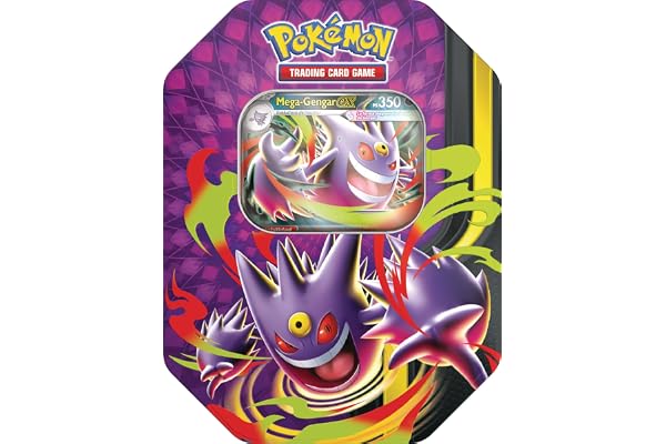Pokémon: Lata Megaluz Lunar: Mega-Gengar ex de JCC Pokémon (4 Sobres de Mejora y 1 Carta holográfica de promoción)