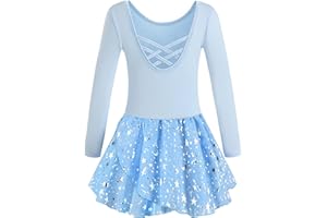Mulnall Girls Ballet Leotards Dance Tutu Skirt Toddlers Dance Outfit Training Wear Dress Criss Cross Straps Back Shiny Sequin