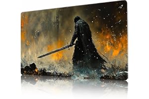 AIRCBC MTG Playmat 24" x 14" Stitched Edges and Smooth Rubber Surface Battle Board Game Mat with Free Storage Bag - Compatible with Magic the Gathering Playmat - Play MTG, YuGiOh, TCG