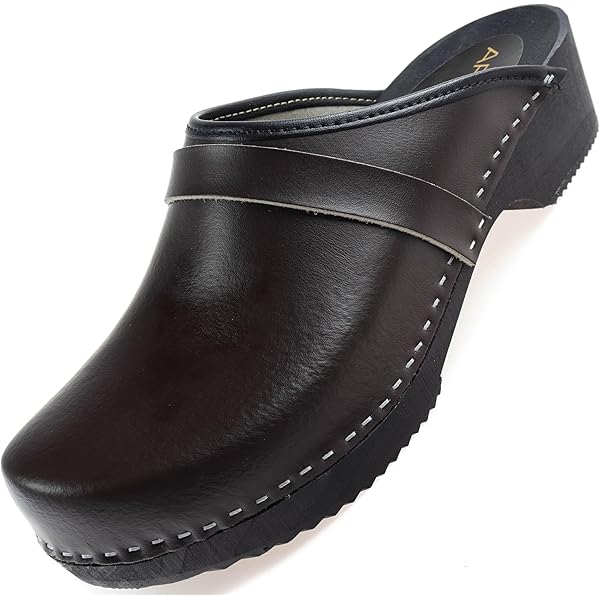 APREGGIO Clogs voor dames, van hout, comfortabele houten pantoffels voor dames, stevige schoenen, praktische tuinklompen voor dames, rood, 38 EU