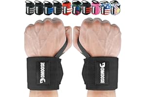 DMoose Fitness Wrist Wraps for Weightlifting 18"- Heavy Duty Gym Wrap with Hand Thumb Loop for Support & Pain Relief, USPA Approved Powerlifting, Weight Lifting Wrist Straps for Men & Women Work Out
