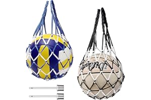 HENGBIRD Red Portátil para Pelotas 2 Redes para Balones de Fútbol, Baloncesto, 1 Bola - Asas de Agarre de Alto Grosor