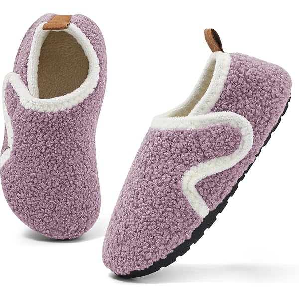 RVROVIC Jongens Meisjes Huis warme pantoffels Fuzzy Winter zachte pantoffels voor kinderen Fleece antislip peuter thuis indoor schoenen, 1 roze, 21 EU