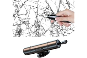 KUKUPOW Martello di Sicurezza, Martello di Sicurezza, Martello di Sicurezza Auto, Che è Uno Strumento di Fuga di Emergenza e Finestra Frantumatore Cintura di Sicurezza Macchina di Taglio 1pcs (Nero)