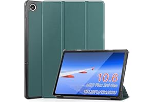 YRH for Lenovo M10 Plus 3rd Gen 10.6 inch Case (TB125FU|TB128FU|TB128XU), Slim Light Hard Shell Stand Tablet Cover for Lenovo Tab M10 Plus Case Gen 3, with Auto Sleep-Wake, Darkgreen
