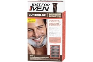 Just For Men Control GX Shampoing Barbe, Reduit Le Poils Blancs À Chaque Lavage, Pour Des Résultats Subtils Et Naturels, Toutes Les Nuances, 118 ml