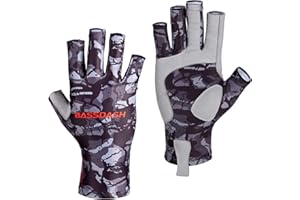 Bassdash Altime rękawice wędkarskie bez palców z ochroną przeciwsłoneczną UPF 50+ dla mężczyzn i kobiet, kajakarstwo, wiosłowanie, turystyka, jazda na rowerze, jazda, strzelanie, treningi