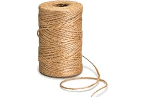 Green Thumbz Garden Twine - 3 Ply (500ft / 150m roll) Brown Garden String - 1 Roll Jute String for DIY Crafting, Decoration, Floral Arrangement, and Gift Packaging - Strong Jute Twine for Gardening