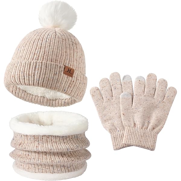 Ensemble Bonnet Echarpe Gants En Peluche Enfants Automne Hiver Bonnet De Protection Des Oreilles Epais Chaud