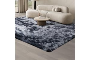 JOJOSEE Rugs Living Room, 160 x 230 cm Grey Area Rug, Anti Slip Soft Fluffy Shaggy Extra Large Floor Carpets Mat for Bedroom, Nursery Bedside (Dark Grey, 160x230cm)