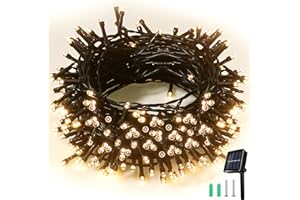 ‎SLWOO SLWOO Solar Weihnachtsbeleuchtung Außen - 20M 200 LED Lichterkette Aussen Solar Wetterfest IP65, 2 Modi Outdoor Solarlichterkette Warmweiß für Garten Baum Balkon Hochzeit Party Weihnachten Deko