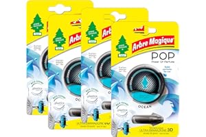 Arbre Magique POP, Pachnący samochód stały, zapach oceanu, delikatny i świeży zapach, trwałość do 30 dni, włoski design, 4-częściowy pakiet