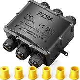 PEBA&reg; IP68 Waterproof Junction Boxes, Waterproof Cable Connector, 6-Way Large Outdoor Cable Connector Junction Box, Suitable