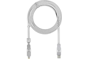 Rolling Square inCharge XL 300 cm - kabel USB typu c, uniwersalny kabel komórkowy, dla mężczyzn, uniwersalna ładowarka do telefonu komórkowego 6 w 1, gadżet techniczny, biały, kabel Lightning 100 W