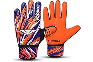 TOROGA Fußball-Torwarthandschuhe für Jungen, Kinder, Jugendliche, Fußball-Torwarthandschuhe mit 4 mm Latex-gepolsterter Handfläche, Super Grip Palm-Torwarthandschuhe