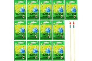 AHEJIOO 65 Stück Knicklichter Angeln Set - 13x5 Mini Knicklichter 4.5x37mm plus 2 PE-Montagen - Ideal als Bissanzeiger und Posenlicht für Nachtfischen