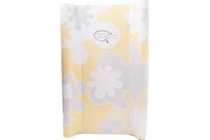 BabyDam Luxury SuperMax Anti-Roll, Wedge Nappy Changing Mat - Easy to Clean - 70 x 45cm Lemon/White