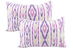 TRESMESTRES Fundas de Cojines alargados para Sofá - Almohadones Decorativos - Decoración Boho - Funda Cojín Lila o Morado, 30x50, Pack 2