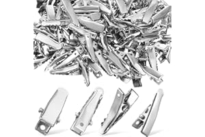 HJZHII 100 Stück Krokodilklemmen, 25 mm Kleine Metall Haarspange zur Schleifenherstellung, Mini DIY Friseurklammer, Kleine Krokodilklemme für Zähne, Schleifen, Bastelzubehör, Kunstbedarf