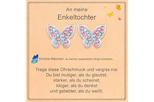 FEHKI Ohrringe Silber,Mädchen Ohrringe, Schmetterlings-Ohrschmuck Geschenke für Geburtstag, Valentinstag, Weihnachten für Schmetterlings-Liebhaber/Tochter/Enkeltochter/Nichte/Jugendliche