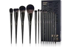 Jessup Set de Brochas de Maquillaje, 14 Piezas, Brochas de Base Kabuki, Pinceles para Sombra de Ojos,Corrector, Polvo,Delineador, Ceja, Difuminar ,T336