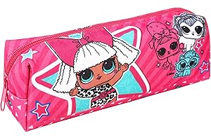 CHARACTEROUTLET LOL Surprise Children's Character Square Rectangular Barrel Zipped Pencil Case