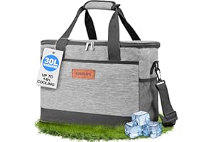 KAEFUYS Duża Torba Termiczna Na Posiłki 30L Lunch Bag Chłodziarka Termiczna Mężczyźni Kobiety Torba Chłodząca Wodoodporna Na Piknik Kemping Plaża Podróż