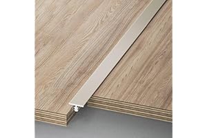 Raouoae T-Shape Strip Transition Rail Transition Profile Door Threshold for Laminate and Parquet Door Divider Strip 100 cm Length 3 Pieces Floor Profile for Seamless Transitions (High-End Grey, Width