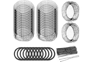 ZISHAN 80 pcs Hair Donut Hair Doughnut set, Black Hair Nets for Buns Ballet Bun Maker, Hair Bun Donut Maker Chignon Doughnut Ring Style for Dancer Women