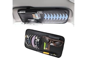 SunTrader Car Universal Sun Visor Organizer Pocket Storage Pouch,CD Sunglasses Visor (Black)