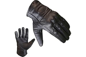 PROANTI Guanti da moto in pelle, estivi, con funzione touch screen