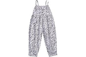Achlibe Toddler Girls Sleeveless Jumpsuit Printed Romper Summer Outfit Clothes Suspender Overalls Dungarees