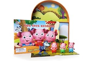 Phidal Los Tres Cerditos Mini Diverti-Libros - Libros de actividades para niños, cuento de 12 páginas, 4 figuras, 1 escenario de juego
