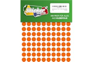 WP KLEBEPUNKTE 15 MM 480 Klebepunkte, 15 mm, orange, aus PVC Folie, wetterfest, Markierungspunkte Kreise Punkte Aufkleber