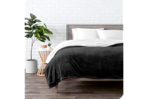 Bare Home Manta de Lana Sherpa - Cálido y Ligera - Manta de Felpa Suave y Esponjosa - Reversible (220 x 240, Negro)