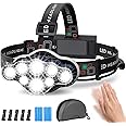Lampe Frontale MLIAIMCE 18000 Lumens - 8 LED Rechargeable USB - Noire