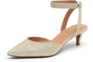 DREAM PAIRS Low Heels for Women Wedding Dress Low Heels Closed Toe Pump Shoes DPU215