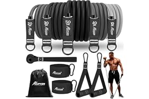 HPYGN Resistance Bands, Exercise Bands with Handles, 5 Tube Fitness Bands with Door Anchor, Handles, Portable Bag, Legs Ankle Straps for Muscle Training, Exercise Equipment for Home, Gym, Physio