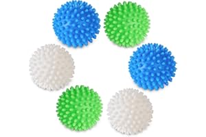 GIBOHOM Bolas Para Lavadora 6 pcs, Bolas de Lavado para Lavadora, Bolas de secado reutilizables, Lavado De Lavandería Secado De La Bola, Pelota Lavadora Para Secadora Para Ropa Más Mullida