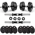 BULLAR Adjustable Dumbbells 20 KG Set | Dumbbells with Rod | Home Gym And Fitness Equipment | Gym Weights Plates | Home Gym Accessory | 20kg Pair | Star Nut Dumbbell Rod