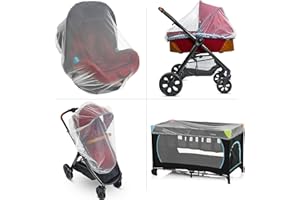 Moustiquaire Bébé pour Poussette, Porte-Bébé Et Moïse - Cordon De Serrage Élastique pour Une Protection Bien Ajustée - Auvent De Protection pour Bambins en 1000 Mesh