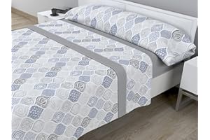 Cabello Textil Hogar - Juego de sábanas térmicas de Pirineo - 3 Piezas - 110 Gr/m2 - Mod. ISIR (Gris, Cama de 150 cm (150_x_190/200 cm))