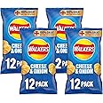 Walkers Cheese and Onion Vegetarian Multipack Crisps, Ideal for Lunch and Snacking 12x25 g (Pack of 4)