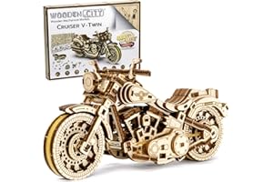 Wooden.City Kit Modello In Legno Da Costruire - Cruiser V-Twin - Meccanico - Compleanno Per Adolescenti E Adulti - Puzzle 3D Giocattolo Fai Da Te - Taglio Laser