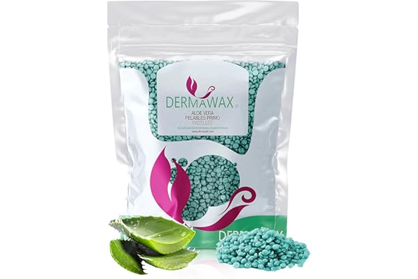 Perles de cire épilation sans bande Aloe Vera – Cire pelable professionnelle Dermawax pour peaux sensibles – Visage, maillot, aisselles – Femme & Homme – 1 kg
