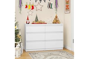 YITAHOME Cassettiera in legno, comò camera da letto, 6 cassetti con guide scorrevoli, mobili camera da letto, camera da letto, armadietto moderno per camera da letto, comodino, 100 x 30 x 70 cm