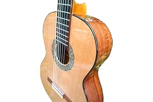 GUITARRAS MARCE Marce Ana – Guitare Clasica espagnole d'étude (Caisse Harmonica de bois de Etimoe, deux profils en noir, touche de cèdre naturel. Taille adulte)