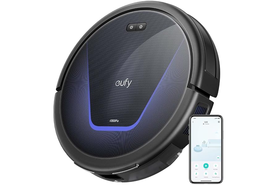 eufy G50 Saugroboter mit 4.000Pa Starker Saugkraft, Dynamische Navigation, Ultraflaches 85mm Design,