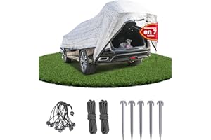 Ezcasch Filet d'ombrage pour Voiture 4x6m, 85% d'aluminium Filet d'ombrage comme Protection Contre Les UV et Le Soleil, pour l'extérieur, y Compris Corde élastique, 5m de Corde en Nylon, Clous