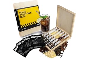 DIBYS XL Ron Kit de Especias | 12 Botánicos para Infusión y Preparación de Cócteles | Con 4 Recetas, Léxico y Elegante Caja | Set de Regalo para Hombres y Mujeres | Juego Hacer Ron en Casa
